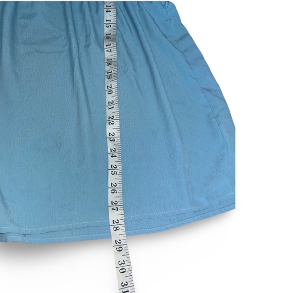 Ces Femme Women's Blue Short Sleeve Ruffle Tunic Size Large - Picture 3 of 8